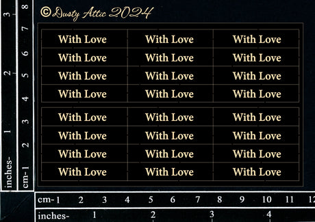 Mini Card Sentiments - With Love (Black) image 0