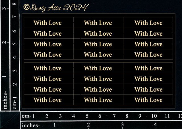 Mini Card Sentiments - With Love (Black) image 0