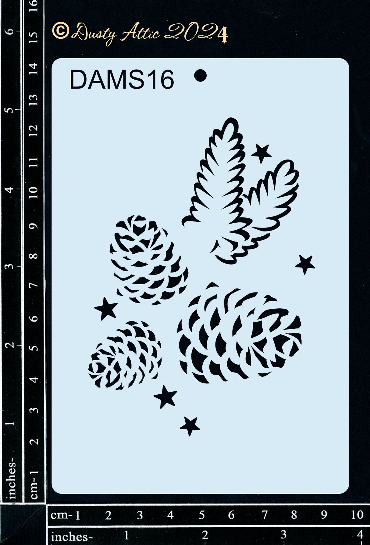 Dusty Mini Stencil 16 – Pinecones image 0