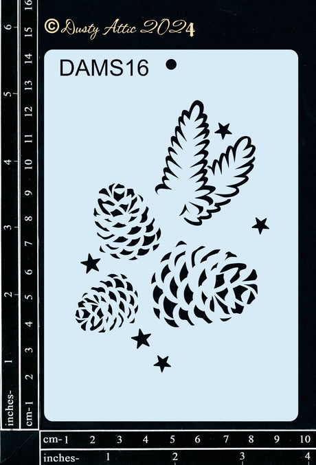 Dusty Mini Stencil 16 – Pinecones image 0