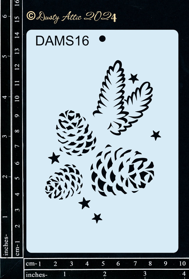 Dusty Mini Stencil 16 – Pinecones image 0