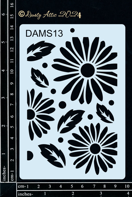 Dusty Mini Stencil 13 – Daisies image 0
