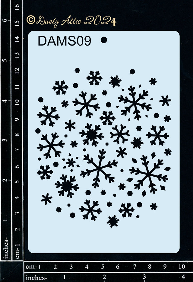 Dusty Mini Stencil 9 – Snowflakes image 0