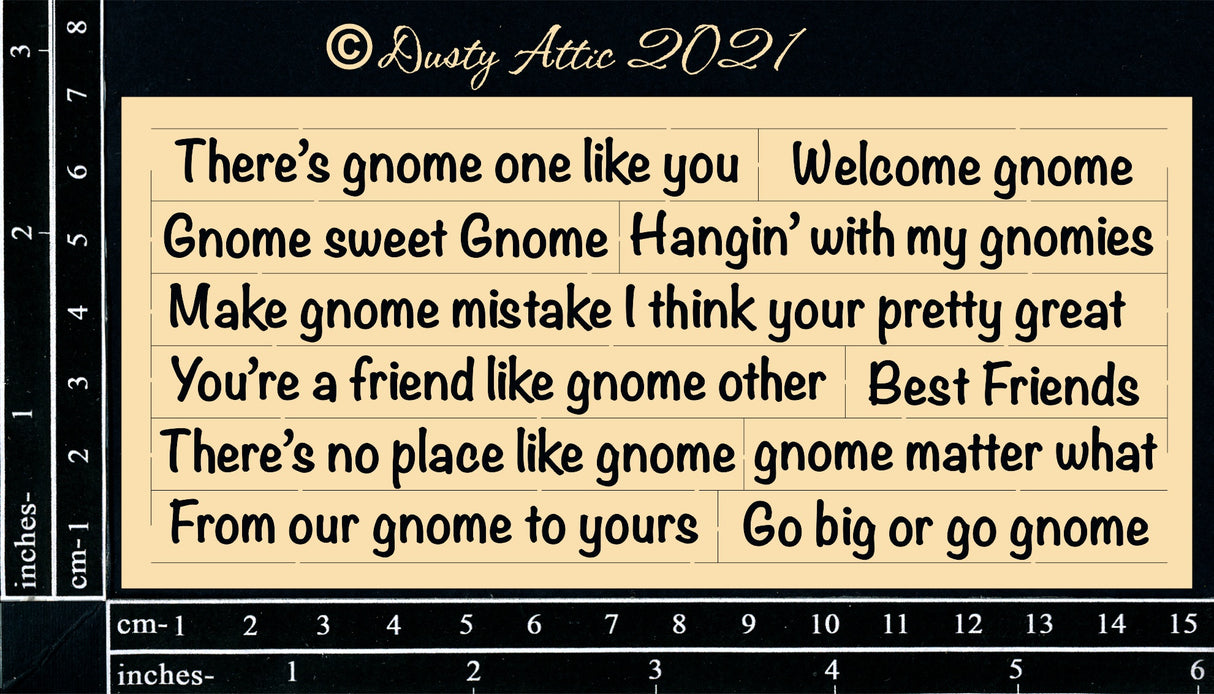 Card Sentiments #3 - Gnome (Black) image 0