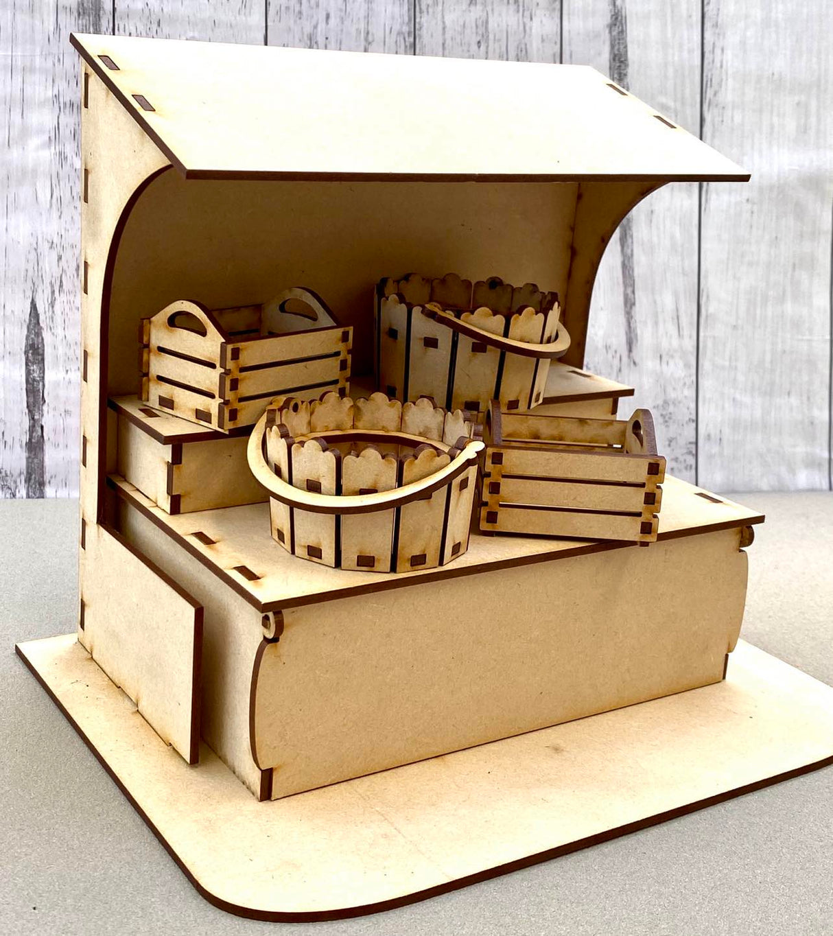 3D MDF Market Stall including crates image 0