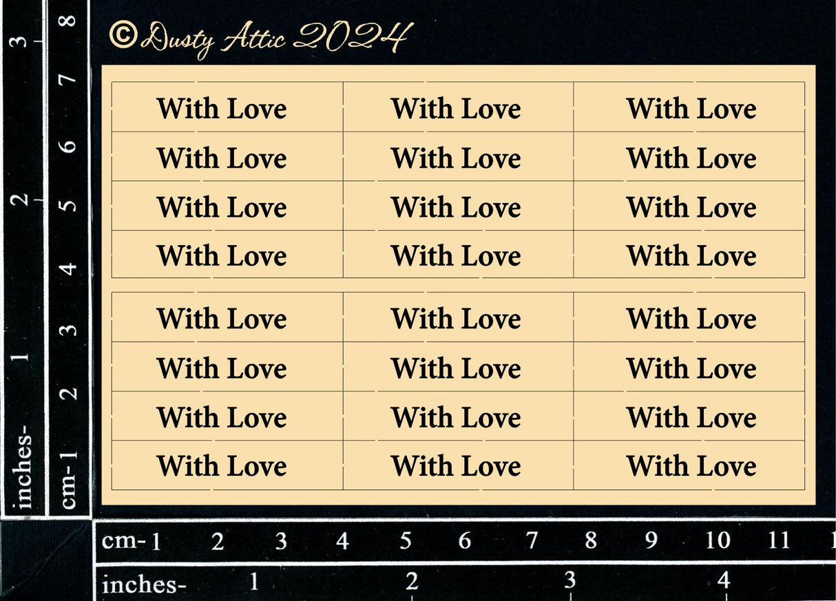 Mini Card Sentiments - With Love image 0