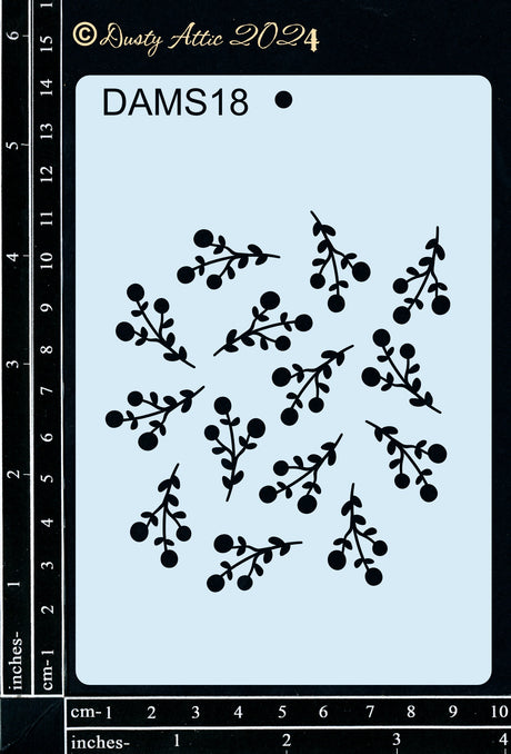 Dusty Mini Stencil 18 – Berries image 0