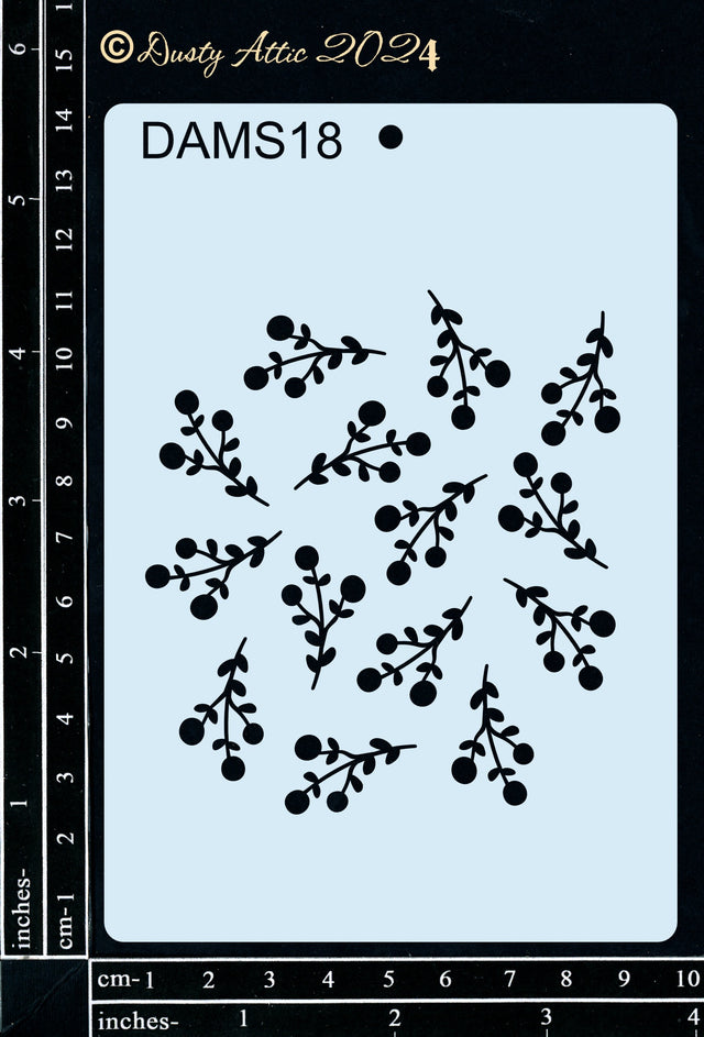 Dusty Mini Stencil 18 – Berries image 0