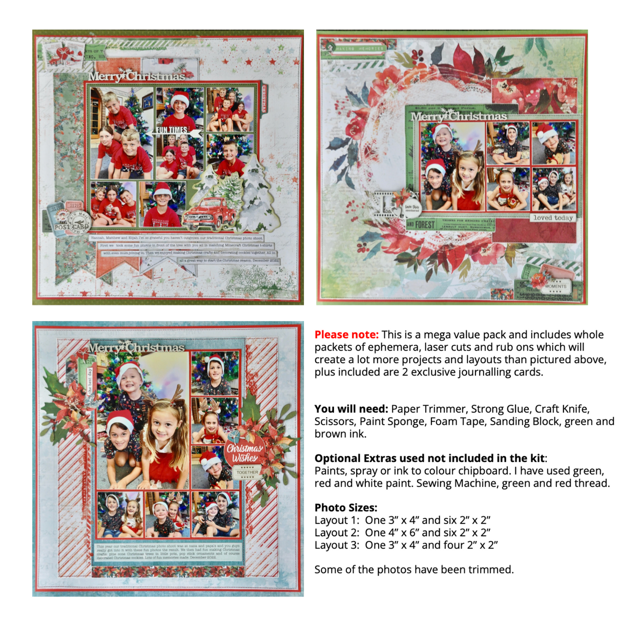 Designer Scrapbooking Kit - Christmas Trio