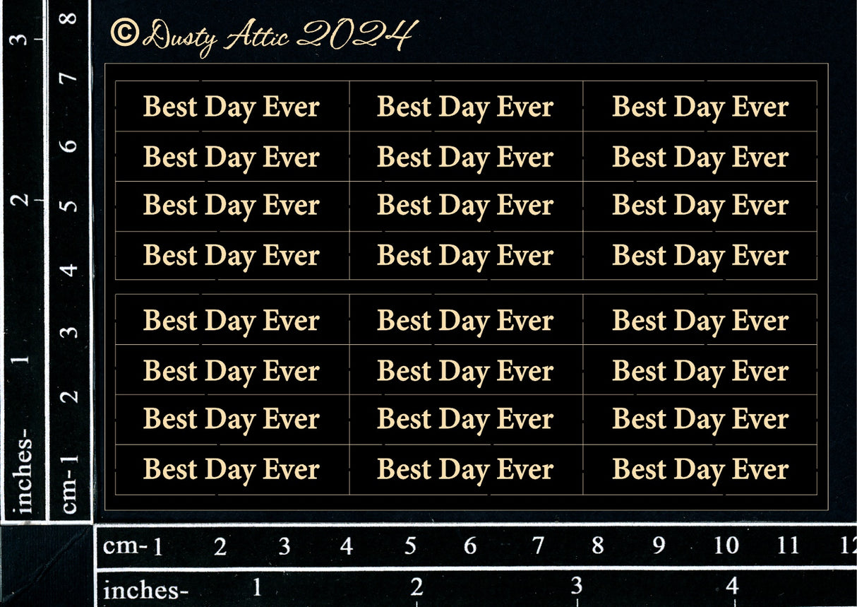 Mini Card Sentiments - Best Day Ever (Black) image 0