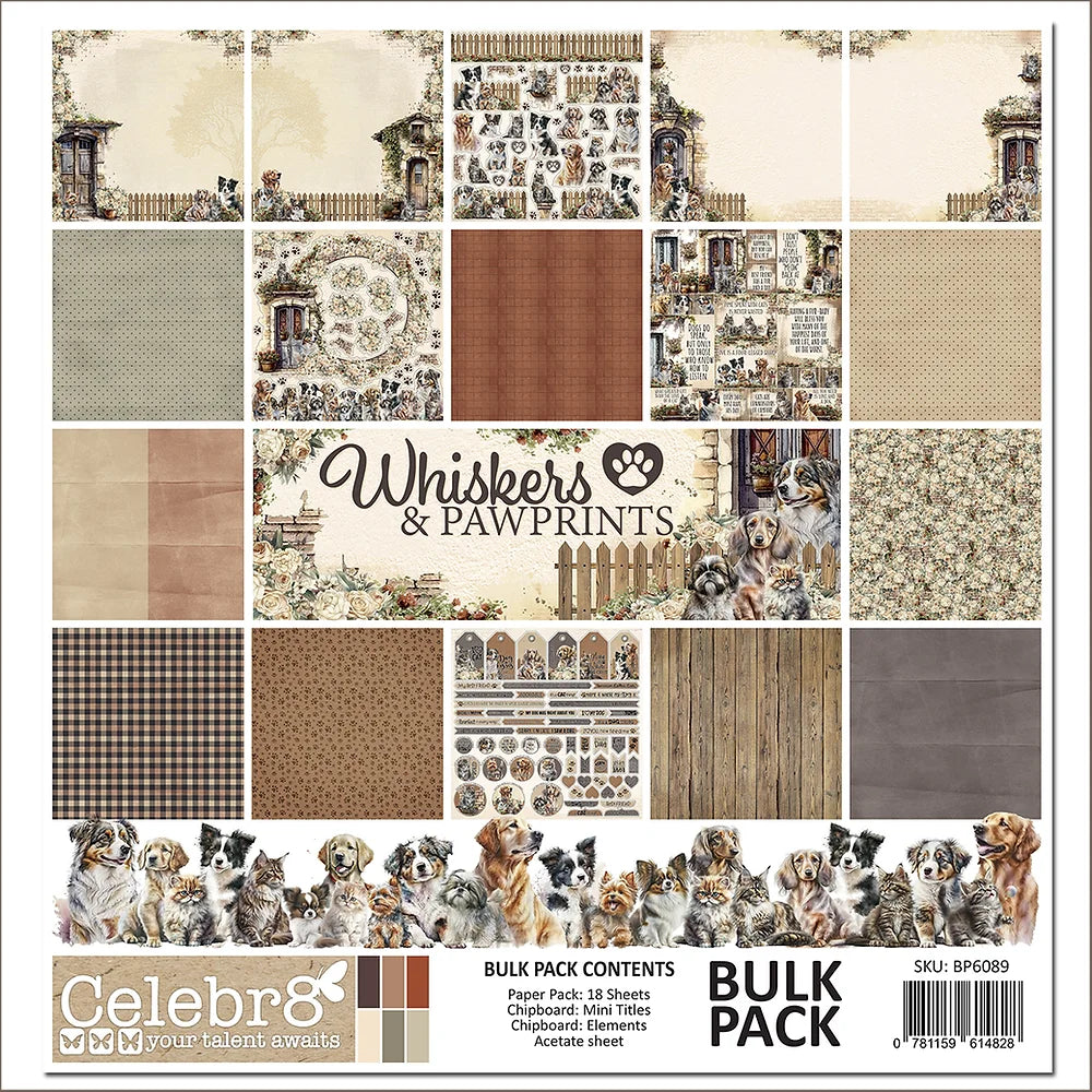 Celebr8 12" Bulk Pack - Whiskers & Pawprints image 0