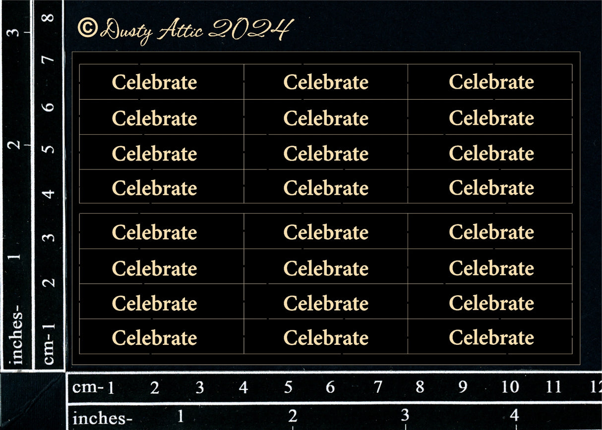 Mini Card Sentiments - Celebrate (Black) image 0