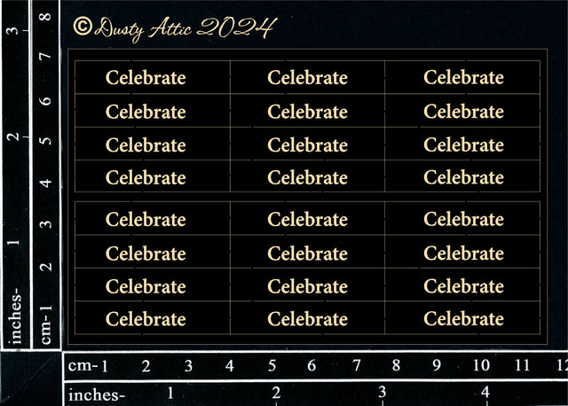 Mini Card Sentiments - Celebrate (Black) image 0