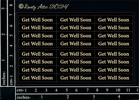 Mini Card Sentiments - Get Well Soon (Black) image 0