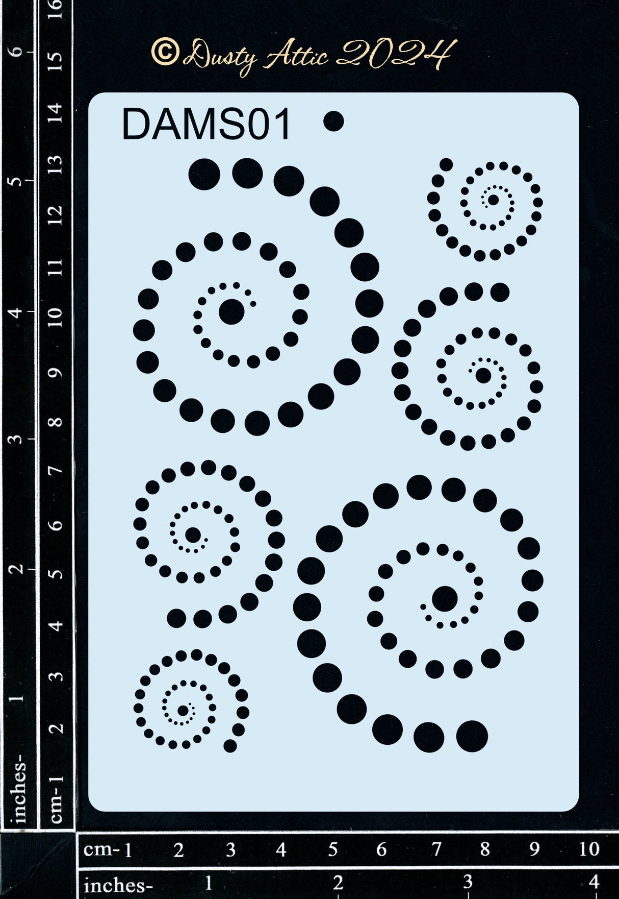 Dusty Mini Stencil 1- Dotted Swirls image 0