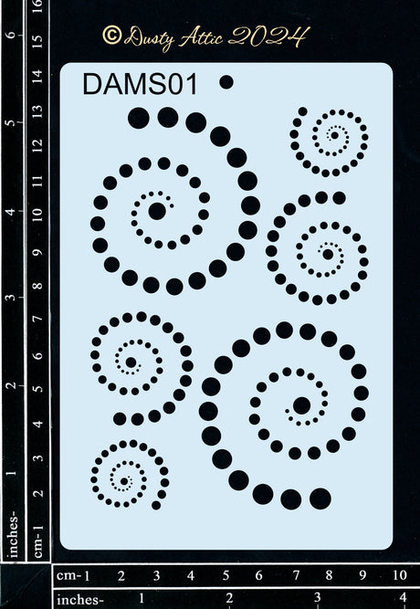 Dusty Mini Stencil 1- Dotted Swirls image 0