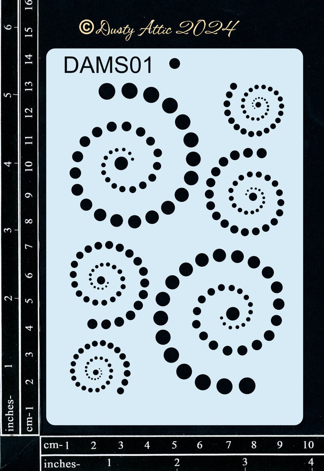Dusty Mini Stencil 1- Dotted Swirls image 0