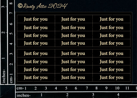 Mini Card Sentiments - Just for You (Black) image 0