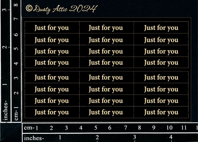 Mini Card Sentiments - Just for You (Black) image 0