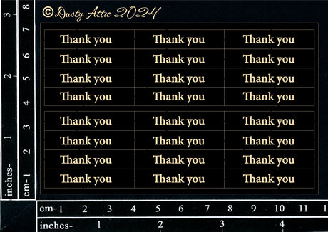 Mini Card Sentiments - Thank You (Black) image 0